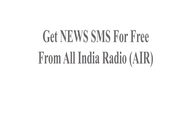 Get NEWS SMS For Free From All India Radio (AIR)